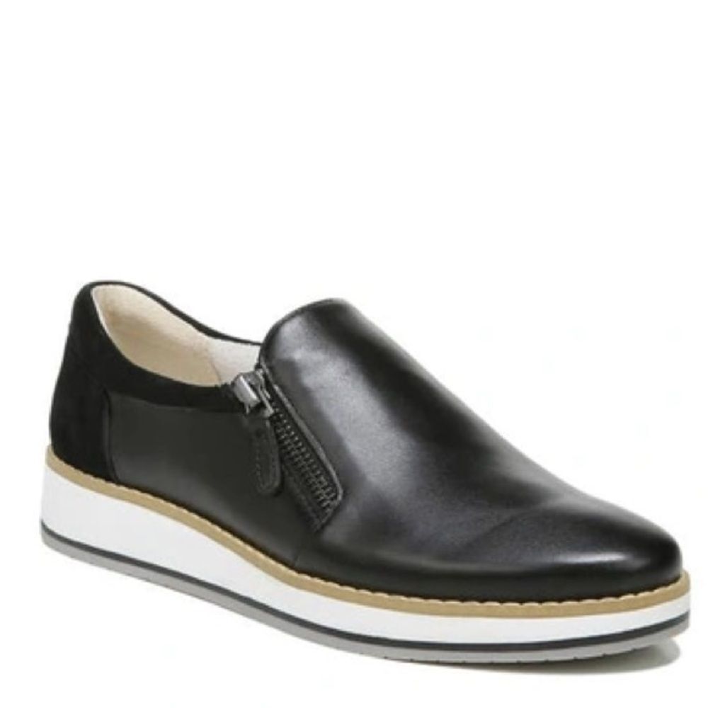 27 Edit Naturalizer Womens Devlyn Zip Up Loafers Black Leather
